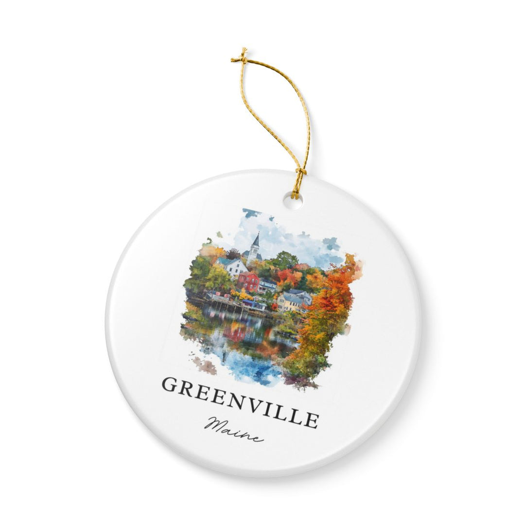 Greenville Maine USA Ornament: Unique Greenville Souvenir, Greenville Maine Xmas Decor, and Authentic Greenville Gift