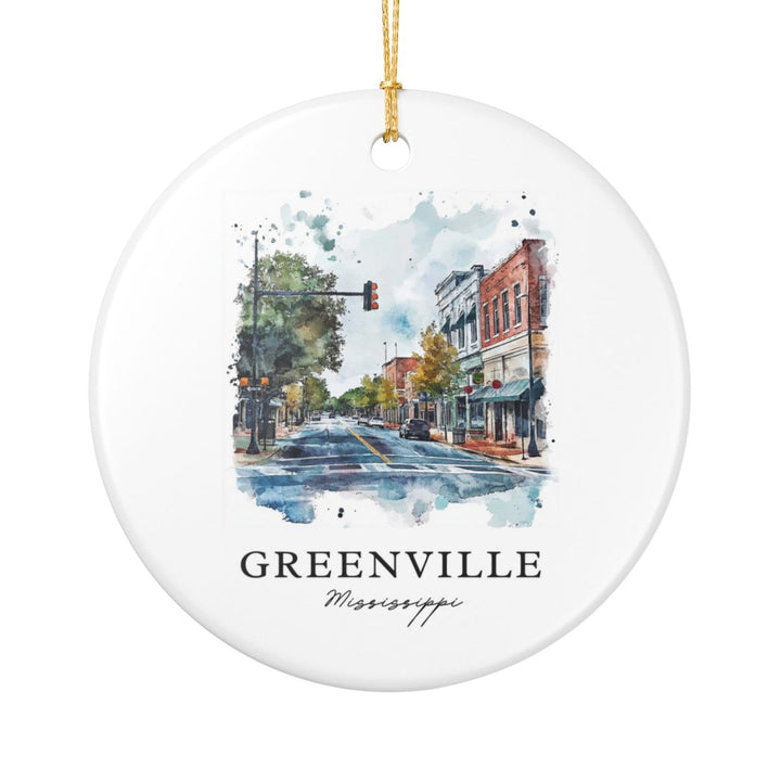 Greenville Mississippi USA Ornament: Unique Greenville Souvenir, Greenville Mississippi Xmas Decor, and Authentic Greenville Gift