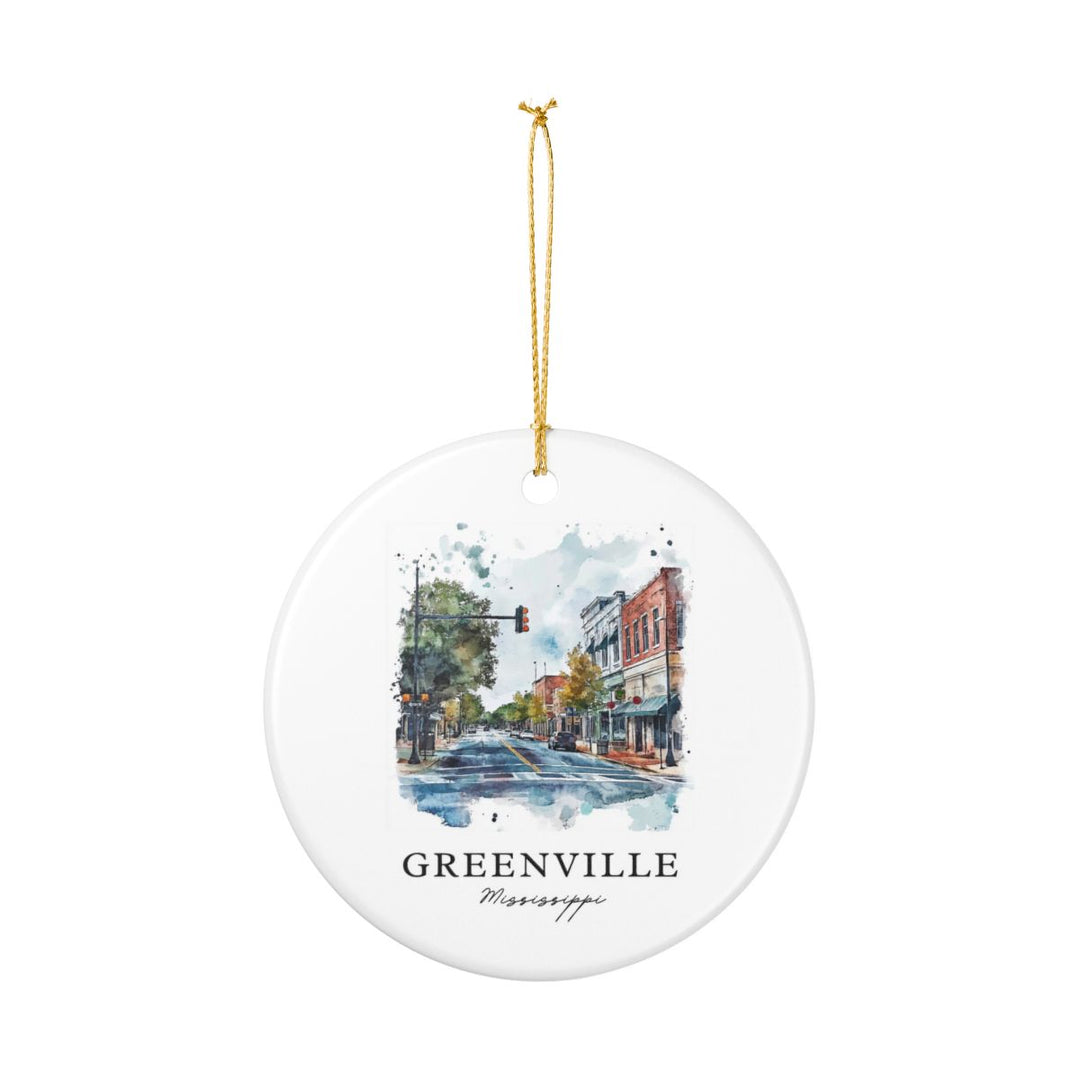 Greenville Mississippi USA Ornament: Unique Greenville Souvenir, Greenville Mississippi Xmas Decor, and Authentic Greenville Gift