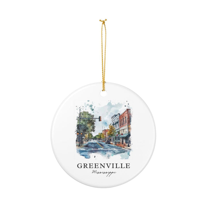 Greenville Mississippi USA Ornament: Unique Greenville Souvenir, Greenville Mississippi Xmas Decor, and Authentic Greenville Gift