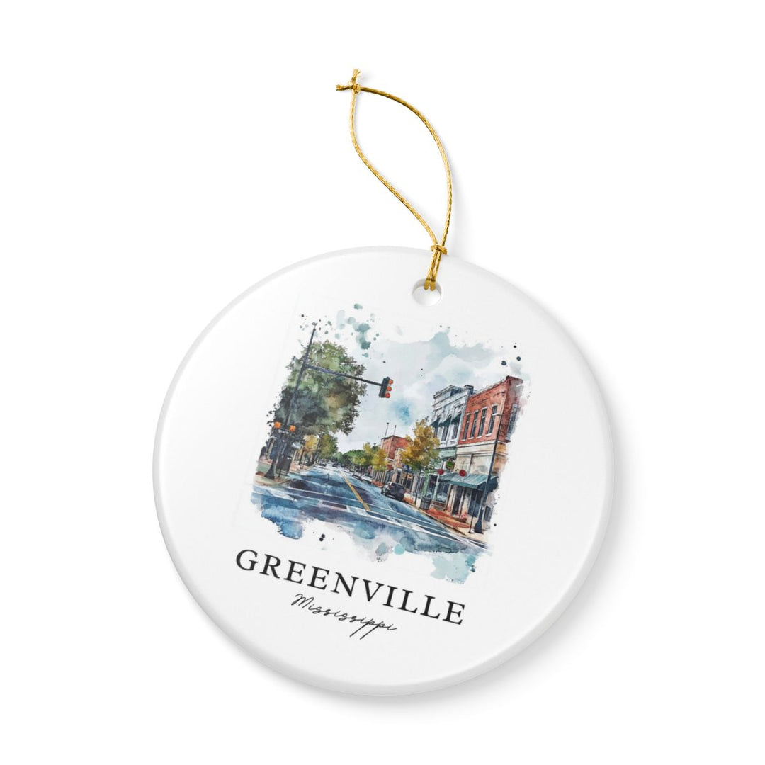 Greenville Mississippi USA Ornament: Unique Greenville Souvenir, Greenville Mississippi Xmas Decor, and Authentic Greenville Gift