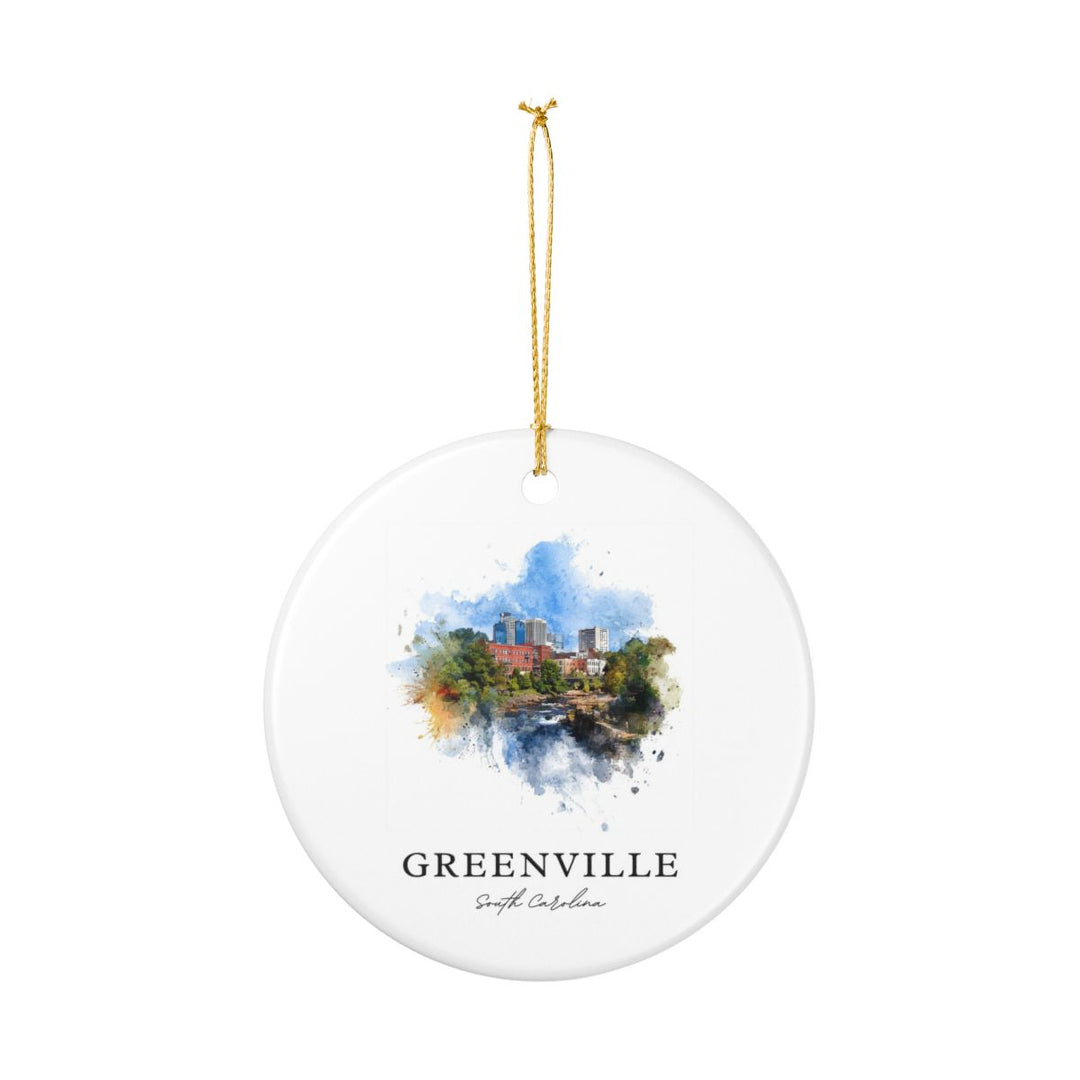 Greenville South Carolina Ornament: Unique Greenville Souvenir, Greenville South Carolina Xmas Decor, and Authentic Greenville Gift