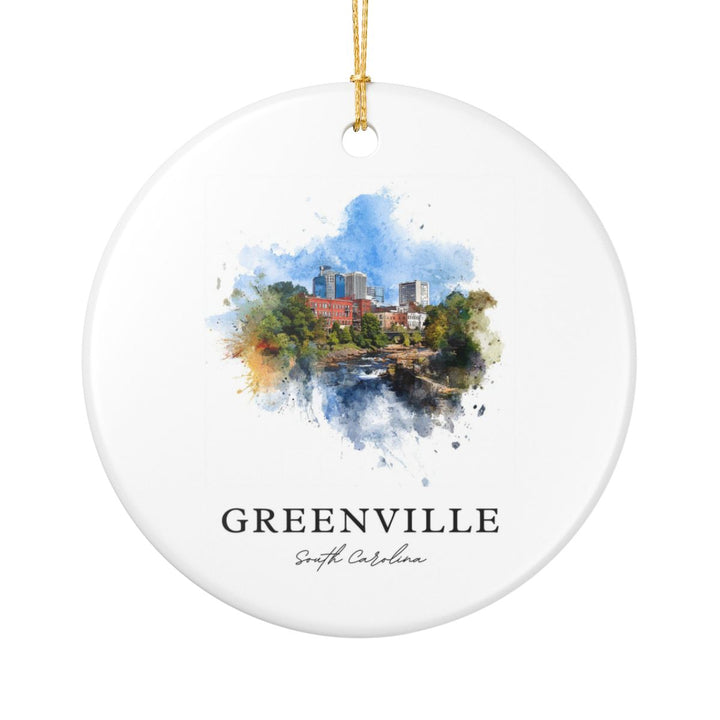 Greenville South Carolina Ornament: Unique Greenville Souvenir, Greenville South Carolina Xmas Decor, and Authentic Greenville Gift