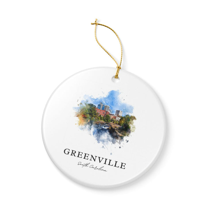 Greenville South Carolina Ornament: Unique Greenville Souvenir, Greenville South Carolina Xmas Decor, and Authentic Greenville Gift