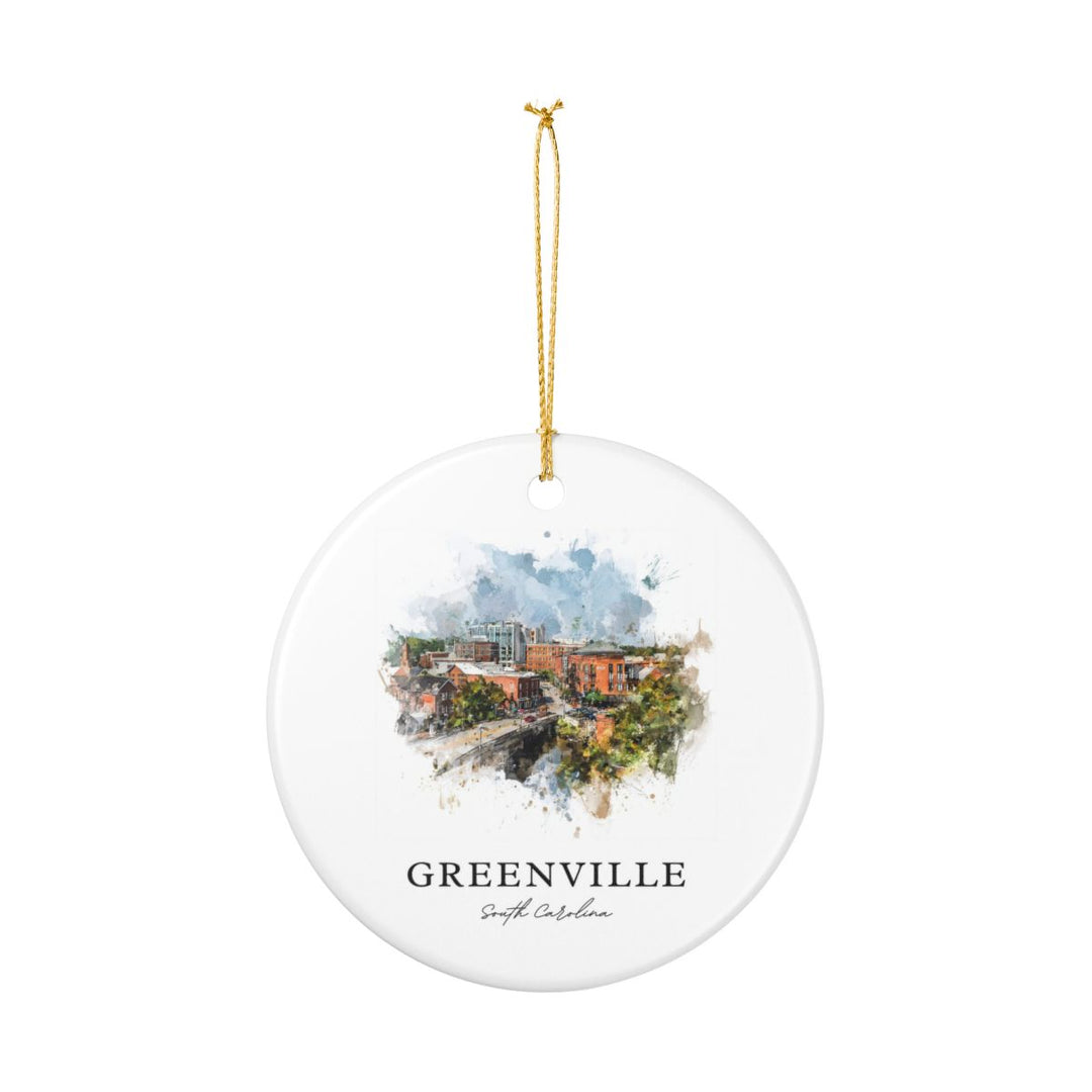 Greenville South Carolina Ornament: Unique Greenville Souvenir, Greenville South Carolina Xmas Decor, and Authentic Greenville Gift