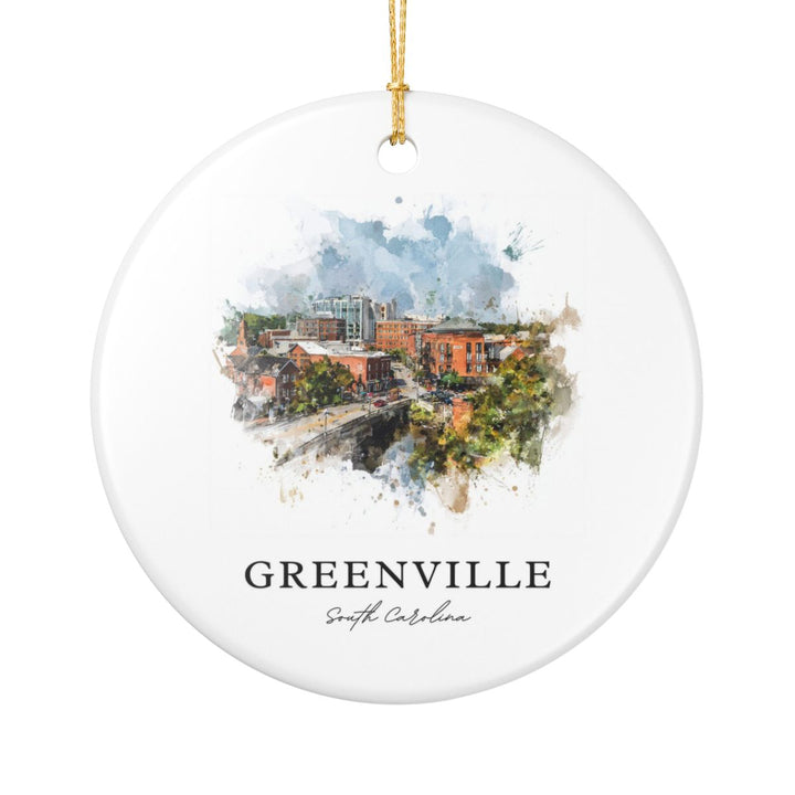 Greenville South Carolina Ornament: Unique Greenville Souvenir, Greenville South Carolina Xmas Decor, and Authentic Greenville Gift