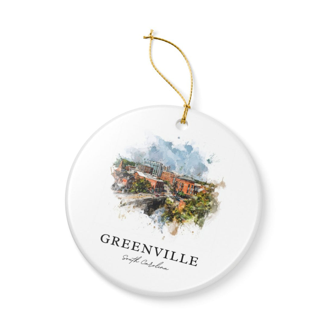 Greenville South Carolina Ornament: Unique Greenville Souvenir, Greenville South Carolina Xmas Decor, and Authentic Greenville Gift