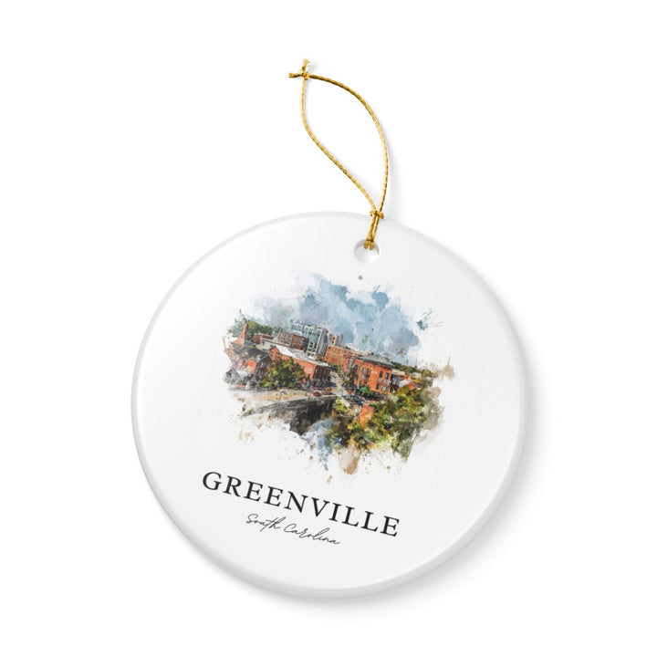 Greenville South Carolina Ornament: Unique Greenville Souvenir, Greenville South Carolina Xmas Decor, and Authentic Greenville Gift