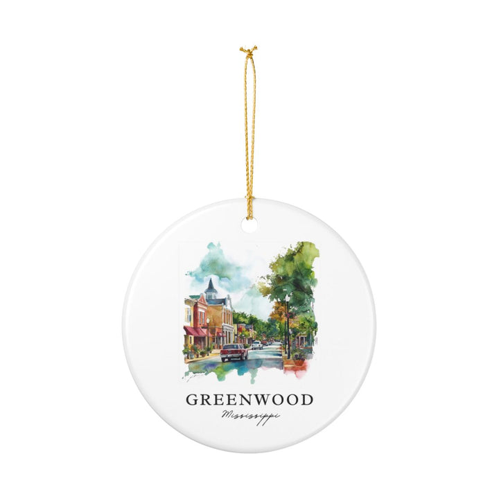 Greenwood Mississippi USA Ornament: Unique Greenwood Souvenir, Greenwood Mississippi Xmas Decor, and Authentic Greenwood Gift