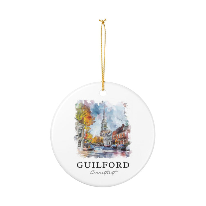 Guilford Connecticut USA Ornament: Unique Guilford Souvenir, Guilford Connecticut Xmas Decor, and Authentic Guilford Gift