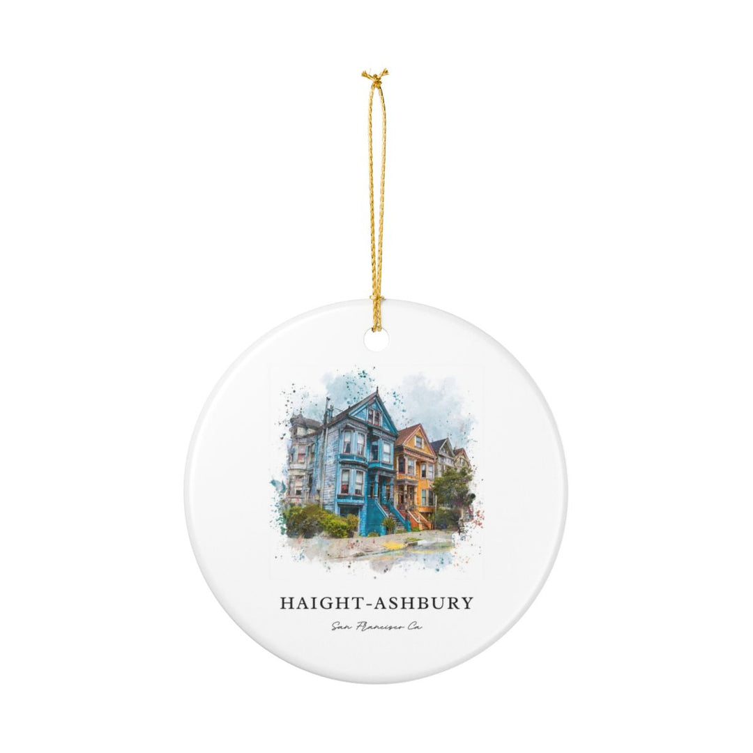Haight Ashbury San Francisco CA Ornament: Unique Haight Ashbury San Francisco Souvenir, Haight Ashbury San Francisco California Xmas Decor, and Authentic Haight Ashbury San Francisco Gift
