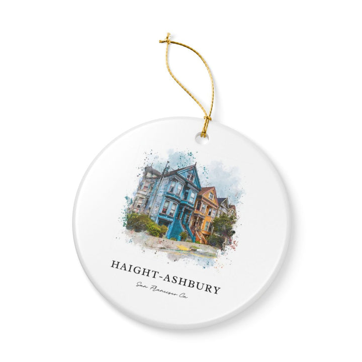 Haight Ashbury San Francisco CA Ornament: Unique Haight Ashbury San Francisco Souvenir, Haight Ashbury San Francisco California Xmas Decor, and Authentic Haight Ashbury San Francisco Gift