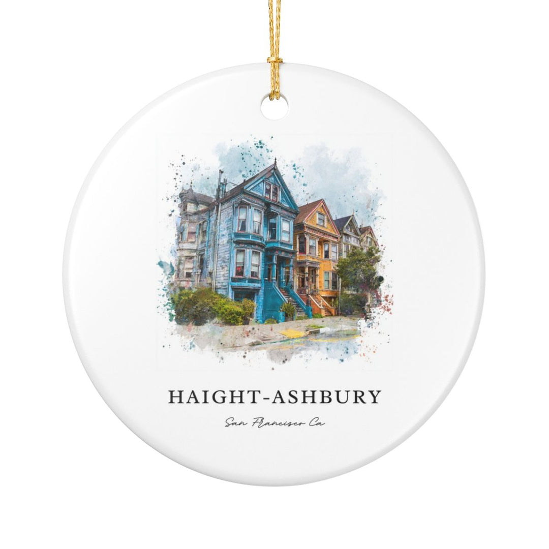 Haight Ashbury San Francisco CA Ornament: Unique Haight Ashbury San Francisco Souvenir, Haight Ashbury San Francisco California Xmas Decor, and Authentic Haight Ashbury San Francisco Gift