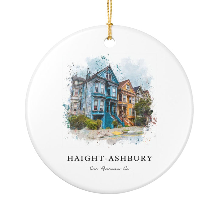 Haight Ashbury San Francisco CA Ornament: Unique Haight Ashbury San Francisco Souvenir, Haight Ashbury San Francisco California Xmas Decor, and Authentic Haight Ashbury San Francisco Gift