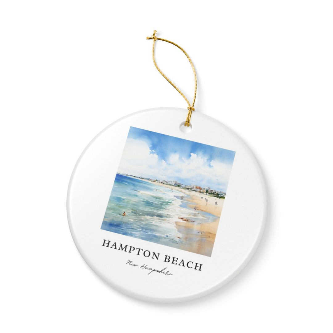 Hampton Beach New Hampshire USA Ornament: Unique Hampton Beach Souvenir, Hampton Beach New Hampshire Xmas Decor, and Authentic Hampton Beach Gift
