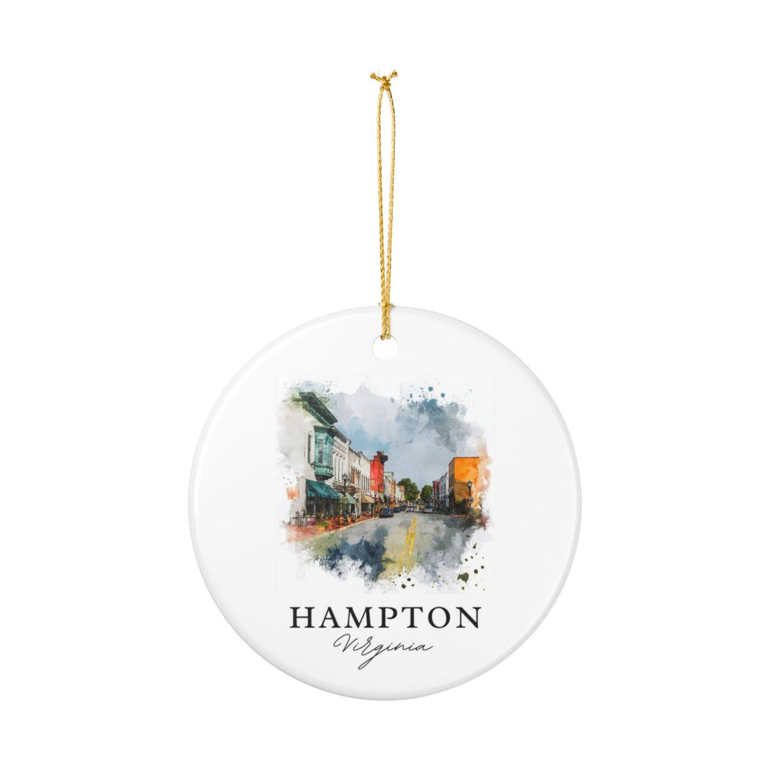 Hampton Virginia USA Ornament: Unique Hampton Souvenir, Hampton Virginia Xmas Decor, and Authentic Hampton Gift