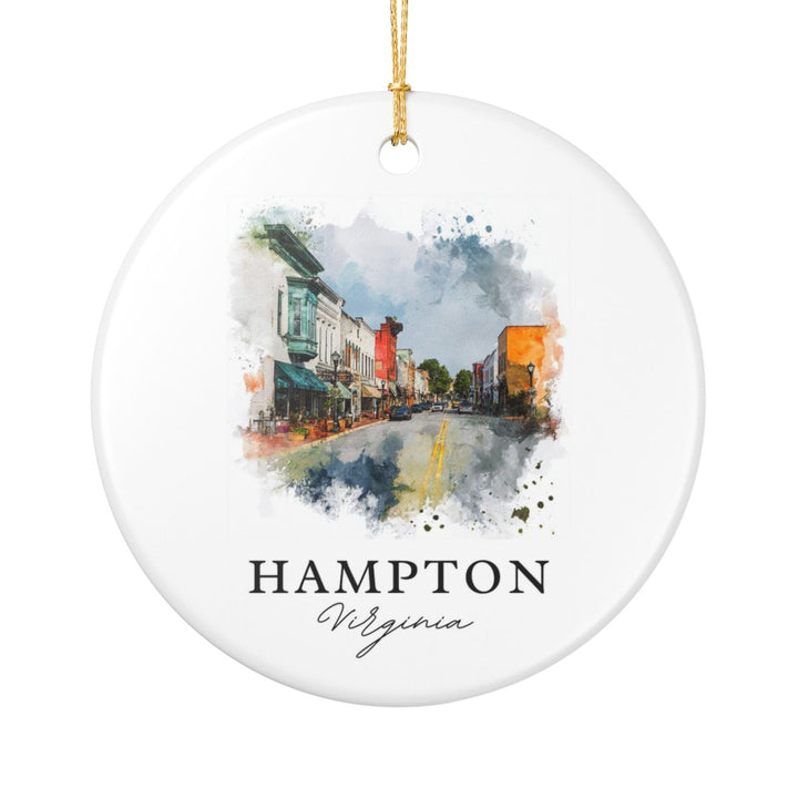 Hampton Virginia USA Ornament: Unique Hampton Souvenir, Hampton Virginia Xmas Decor, and Authentic Hampton Gift