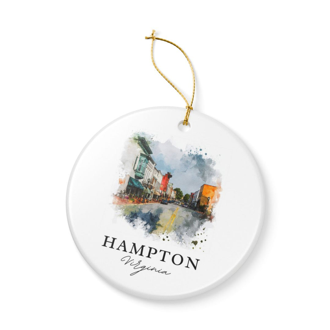 Hampton Virginia USA Ornament: Unique Hampton Souvenir, Hampton Virginia Xmas Decor, and Authentic Hampton Gift