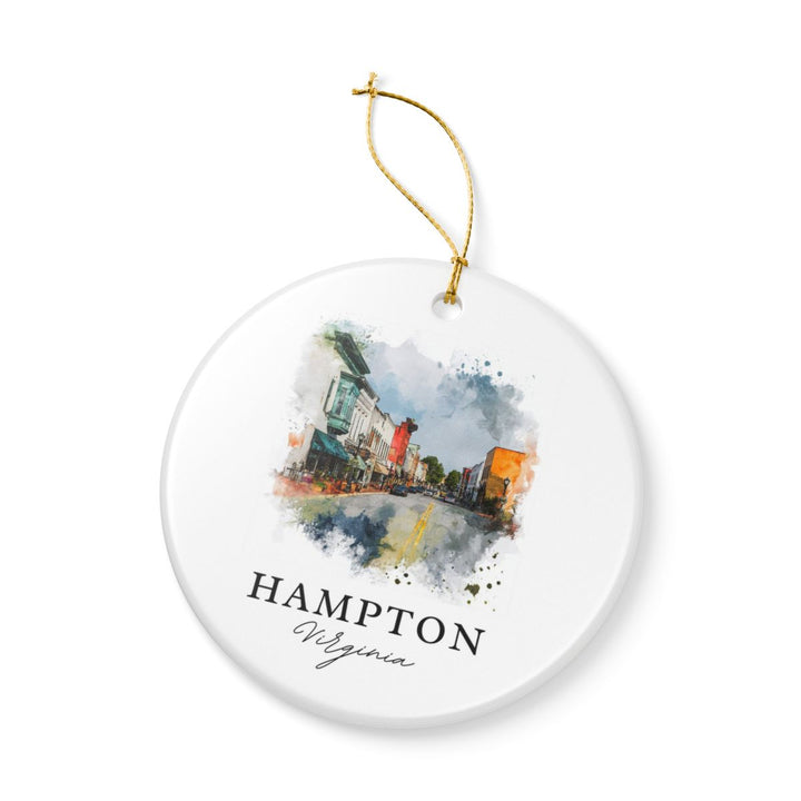 Hampton Virginia USA Ornament: Unique Hampton Souvenir, Hampton Virginia Xmas Decor, and Authentic Hampton Gift
