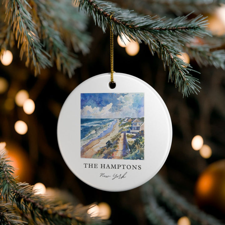 Hamptons New York USA Ornament: Unique Hamptons Souvenir, Hamptons New York Xmas Decor, and Authentic Hamptons Gift