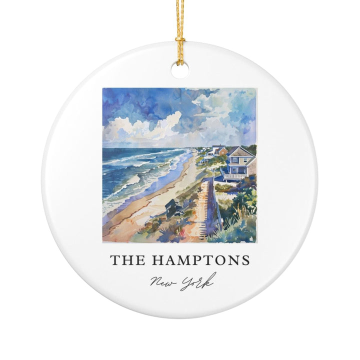 Hamptons New York USA Ornament: Unique Hamptons Souvenir, Hamptons New York Xmas Decor, and Authentic Hamptons Gift