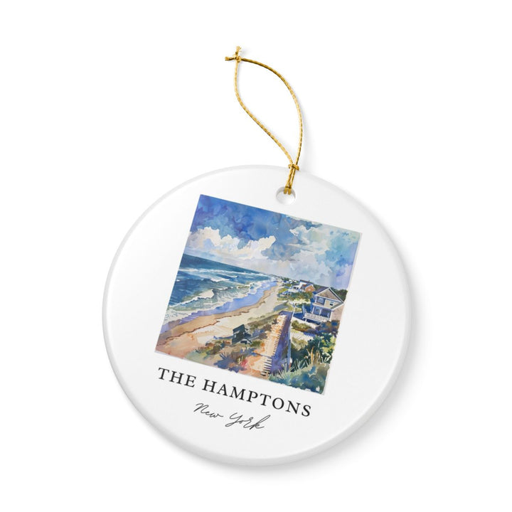 Hamptons New York USA Ornament: Unique Hamptons Souvenir, Hamptons New York Xmas Decor, and Authentic Hamptons Gift