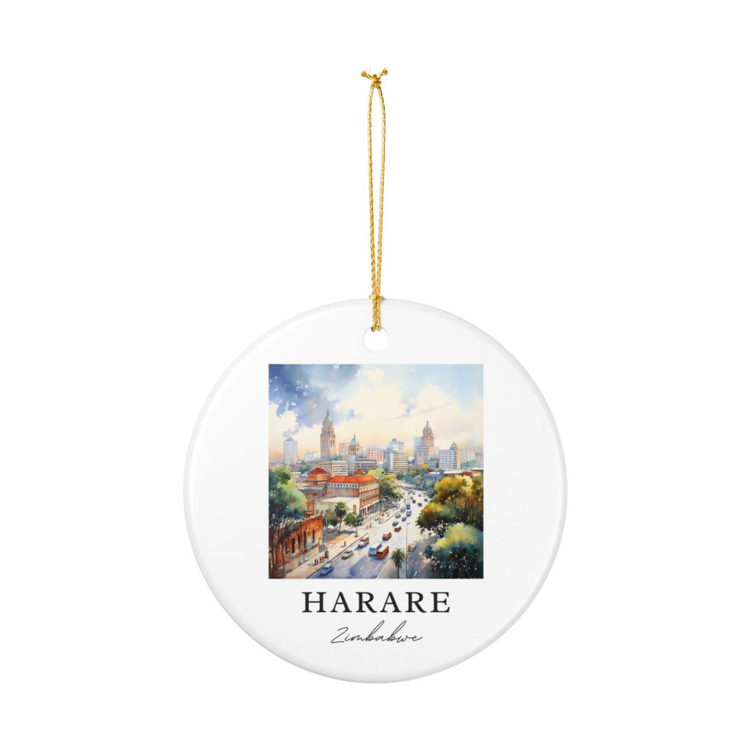 Harare Zimbabwe Ornament: Unique Harare Souvenir, Harare Zimbabwe Xmas Decor, and Authentic Harare Gift