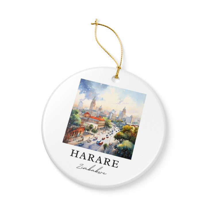 Harare Zimbabwe Ornament: Unique Harare Souvenir, Harare Zimbabwe Xmas Decor, and Authentic Harare Gift
