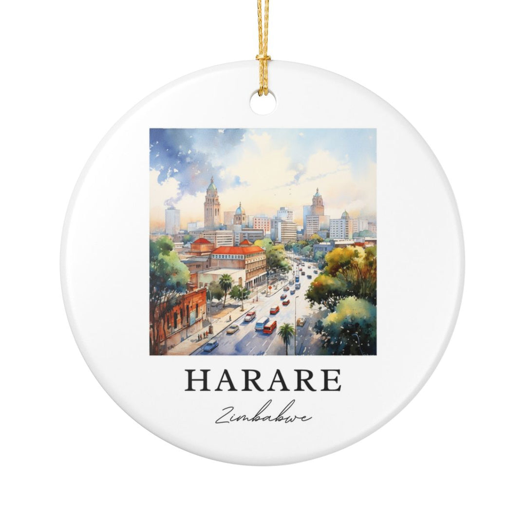 Harare Zimbabwe Ornament: Unique Harare Souvenir, Harare Zimbabwe Xmas Decor, and Authentic Harare Gift