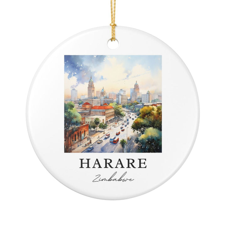Harare Zimbabwe Ornament: Unique Harare Souvenir, Harare Zimbabwe Xmas Decor, and Authentic Harare Gift