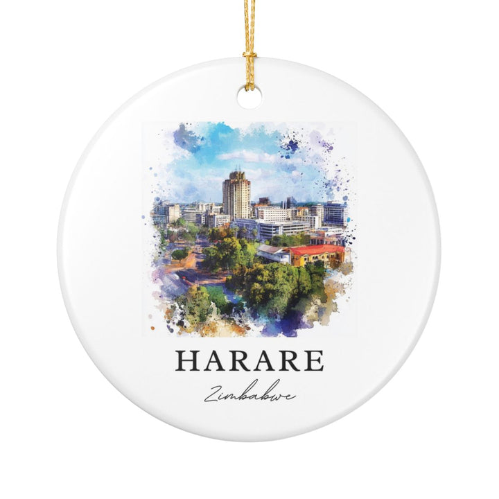 Harare Zimbabwe Ornament: Unique Harare Souvenir, Harare Zimbabwe Xmas Decor, and Authentic Harare Gift