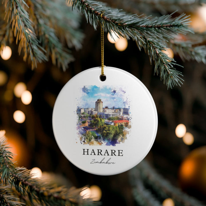 Harare Zimbabwe Ornament: Unique Harare Souvenir, Harare Zimbabwe Xmas Decor, and Authentic Harare Gift