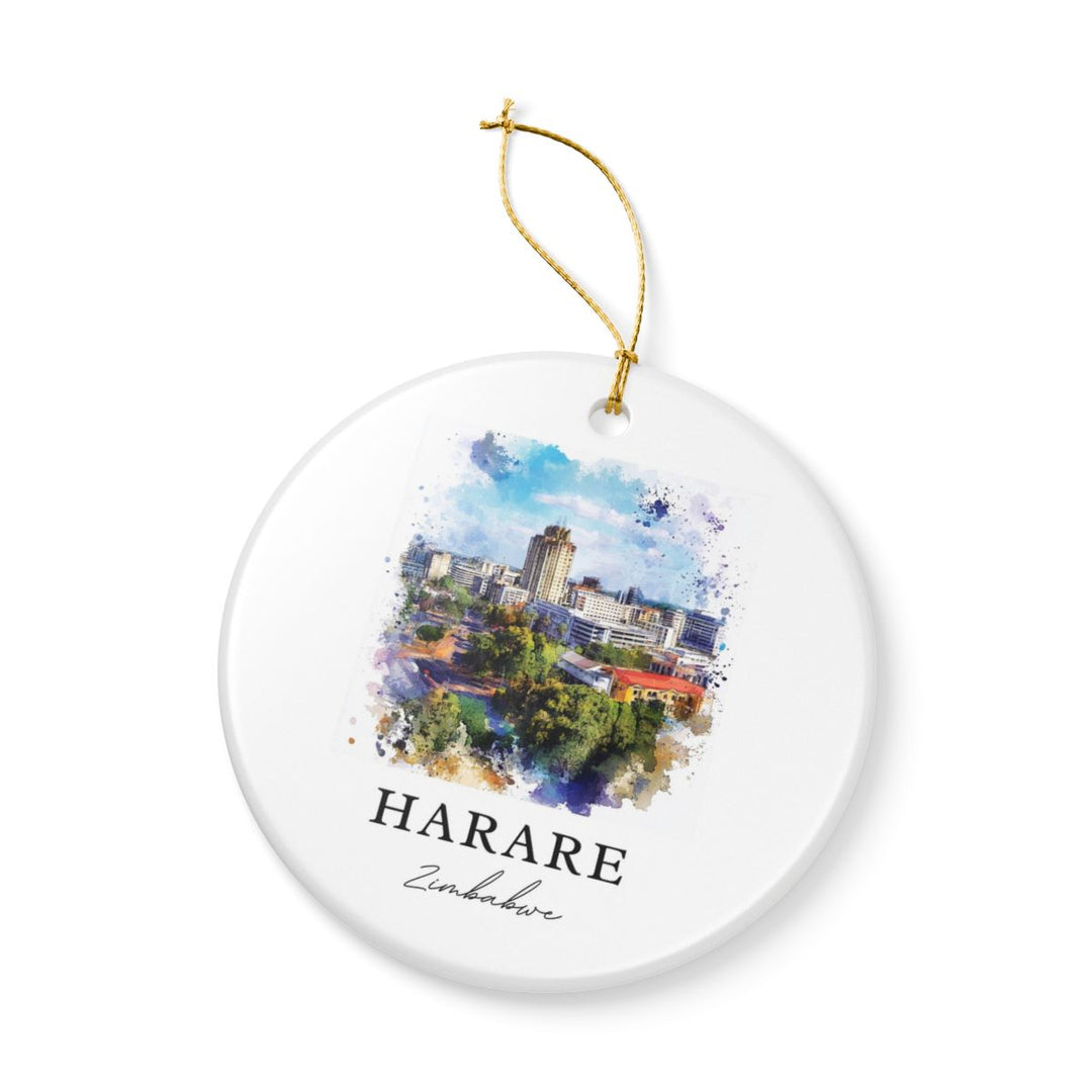 Harare Zimbabwe Ornament: Unique Harare Souvenir, Harare Zimbabwe Xmas Decor, and Authentic Harare Gift