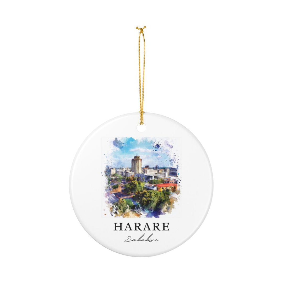 Harare Zimbabwe Ornament: Unique Harare Souvenir, Harare Zimbabwe Xmas Decor, and Authentic Harare Gift