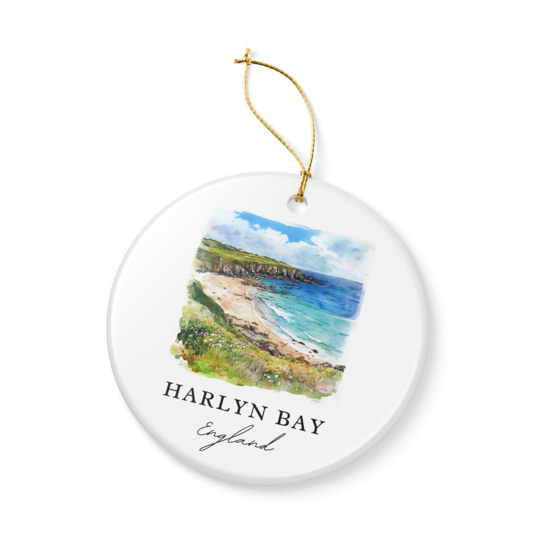 Harlyn Bay England Ornament: Unique Harlyn Bay Souvenir, Harlyn Bay England Xmas Decor, and Authentic Harlyn Bay Gift