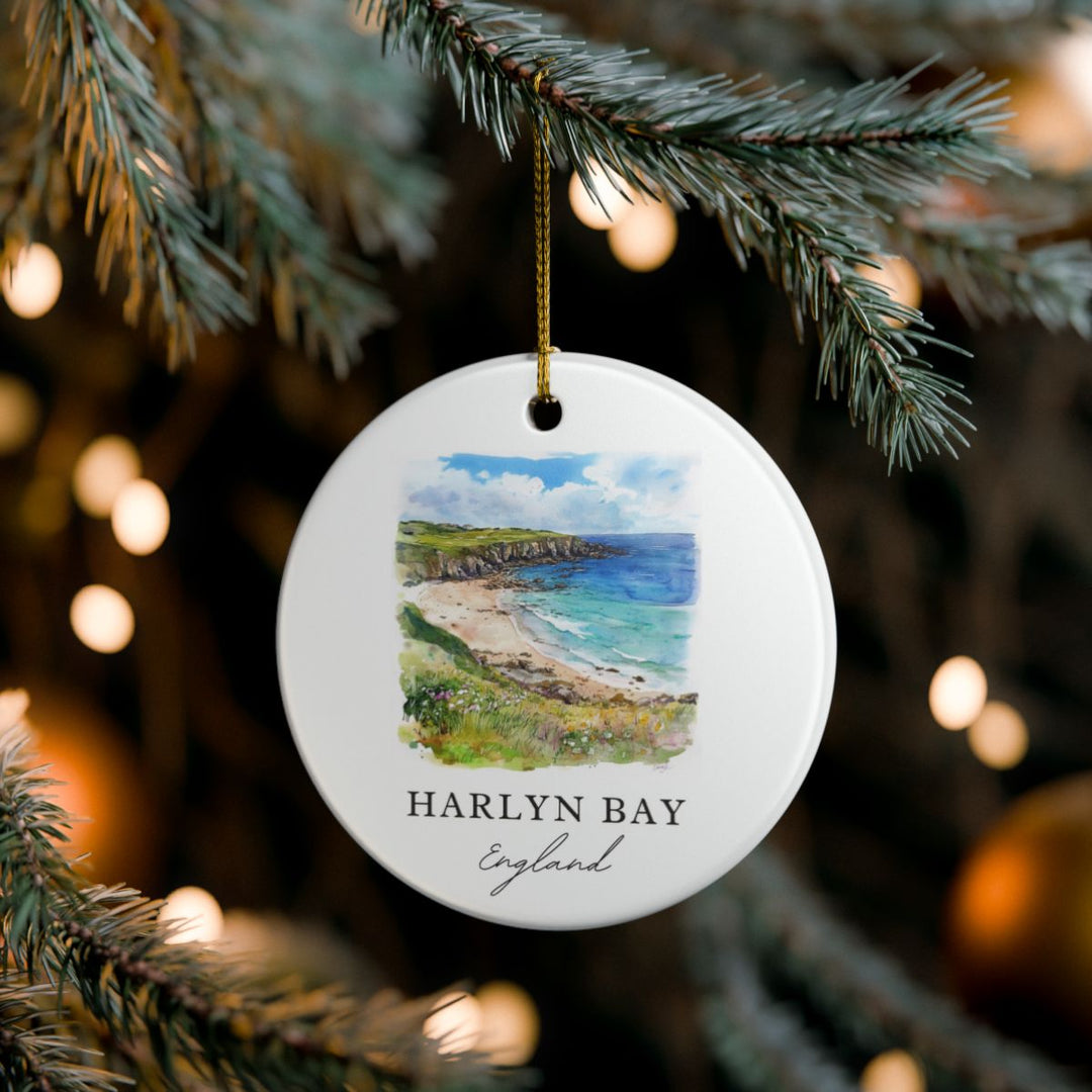 Harlyn Bay England Ornament: Unique Harlyn Bay Souvenir, Harlyn Bay England Xmas Decor, and Authentic Harlyn Bay Gift