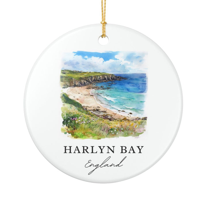 Harlyn Bay England Ornament: Unique Harlyn Bay Souvenir, Harlyn Bay England Xmas Decor, and Authentic Harlyn Bay Gift