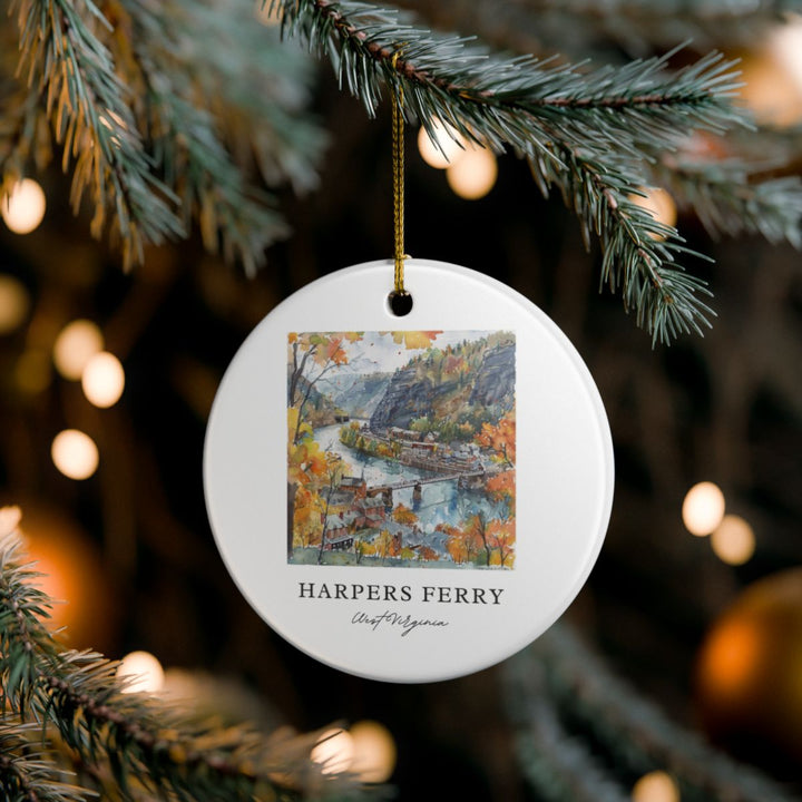 Harpers Ferry WV USA Ornament: Unique Harpers Ferry Souvenir, Harpers Ferry West Virginia Xmas Decor, and Authentic Harpers Ferry Gift