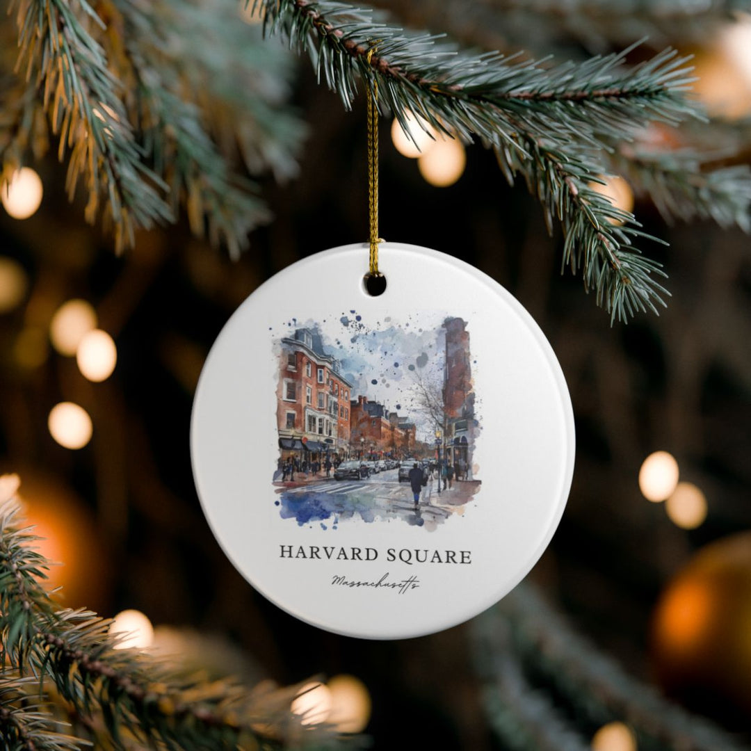 Harvard Square Massachusetts Ornament: Unique Harvard Square Massachusetts Souvenir, Harvard Square Massachusetts Xmas Decor, and Authentic Harvard Square Massachusetts Gift