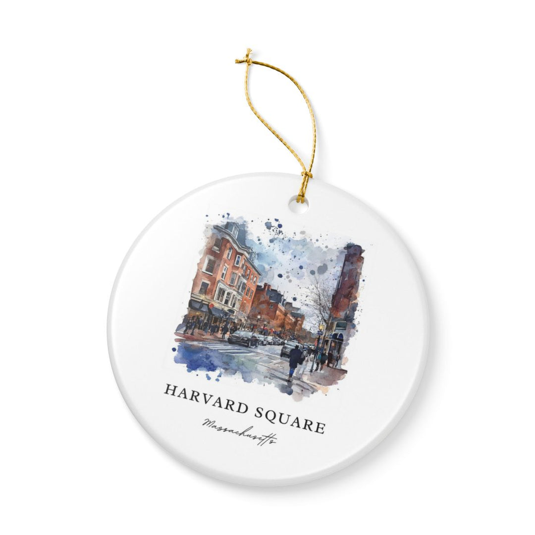 Harvard Square Massachusetts Ornament: Unique Harvard Square Massachusetts Souvenir, Harvard Square Massachusetts Xmas Decor, and Authentic Harvard Square Massachusetts Gift