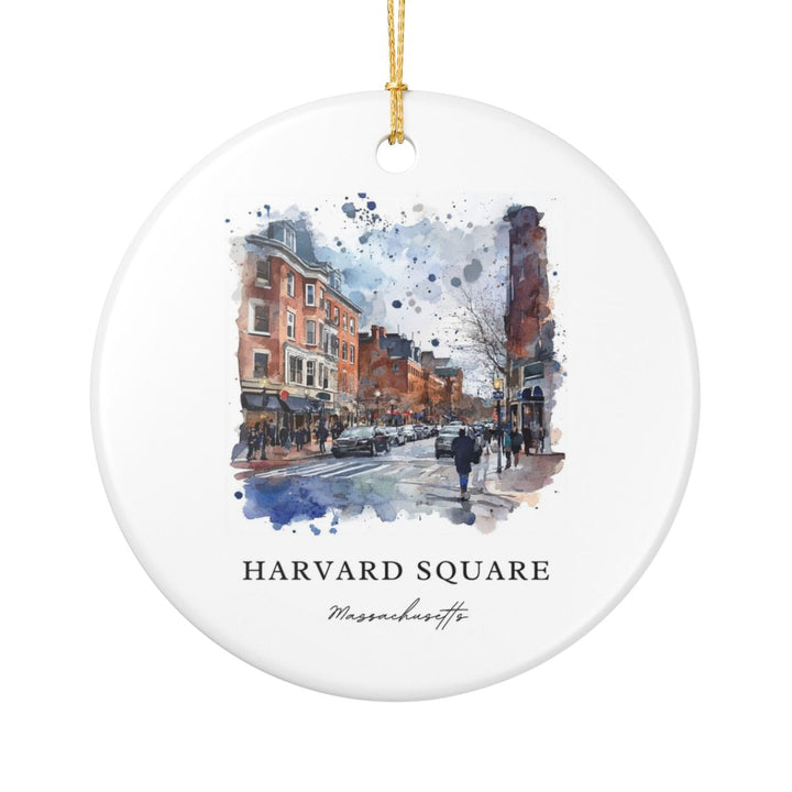 Harvard Square Massachusetts Ornament: Unique Harvard Square Massachusetts Souvenir, Harvard Square Massachusetts Xmas Decor, and Authentic Harvard Square Massachusetts Gift