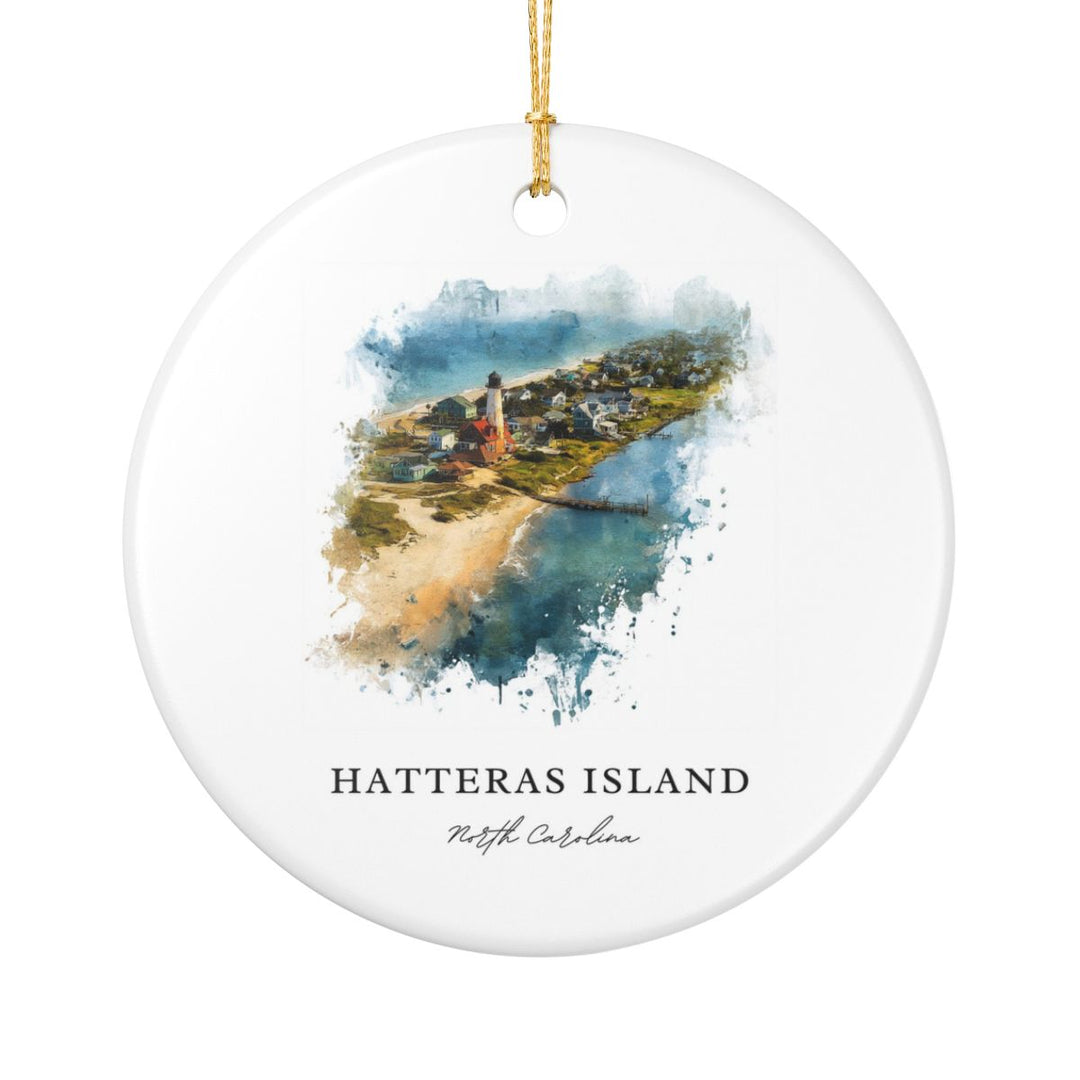 Hatteras Island North Carolina Ornament: Unique Hatteras Island Souvenir, Hatteras Island North Carolina Xmas Decor, and Authentic Hatteras Island Gift