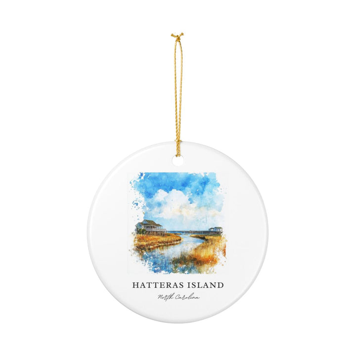 Hatteras Island North Carolina USA Ornament: Unique Hatteras Island Souvenir, Hatteras Island North Carolina Xmas Decor, and Authentic Hatteras Island Gift