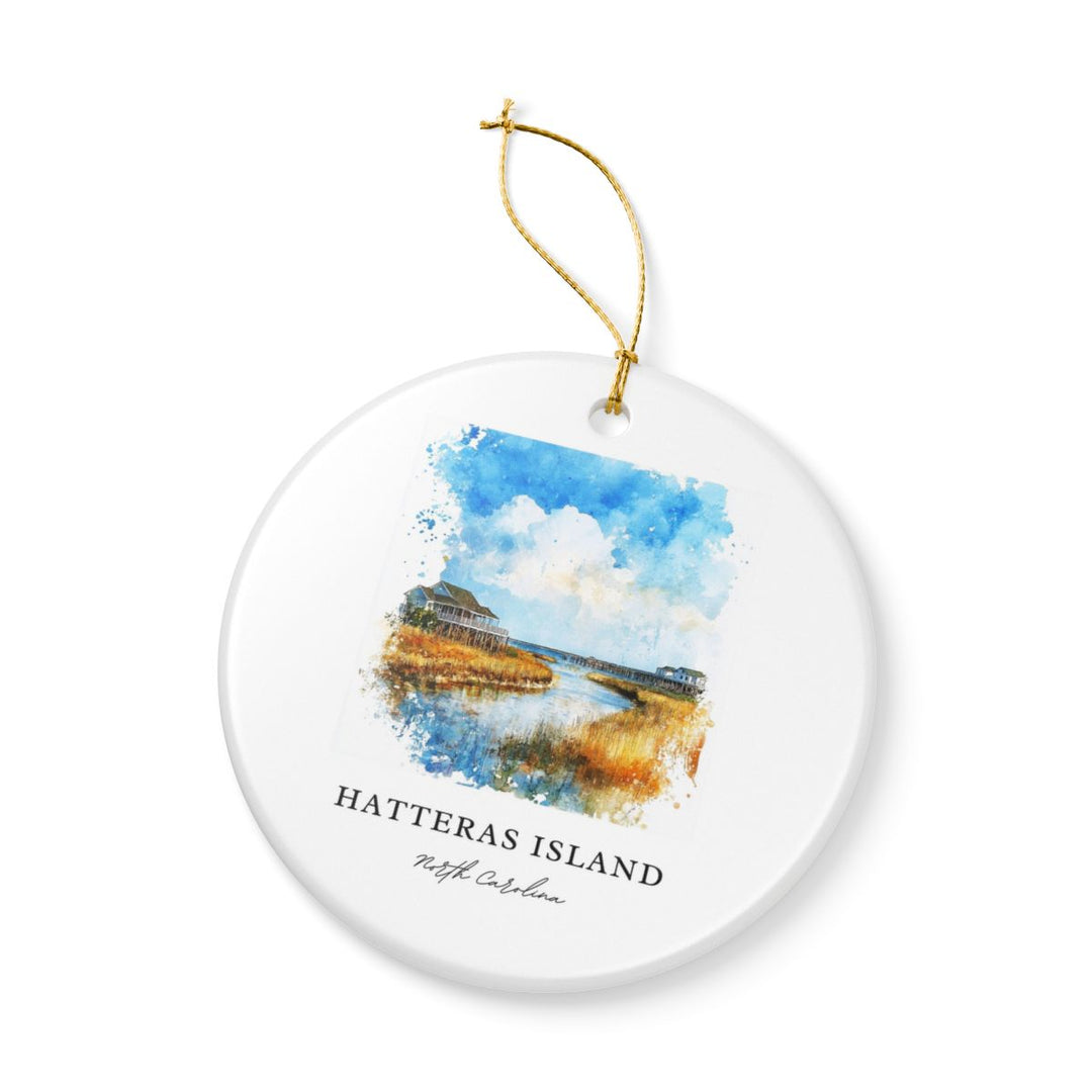 Hatteras Island North Carolina USA Ornament: Unique Hatteras Island Souvenir, Hatteras Island North Carolina Xmas Decor, and Authentic Hatteras Island Gift