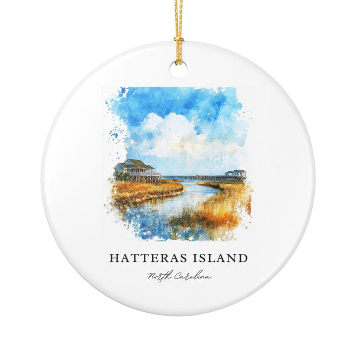 Hatteras Island North Carolina USA Ornament: Unique Hatteras Island Souvenir, Hatteras Island North Carolina Xmas Decor, and Authentic Hatteras Island Gift