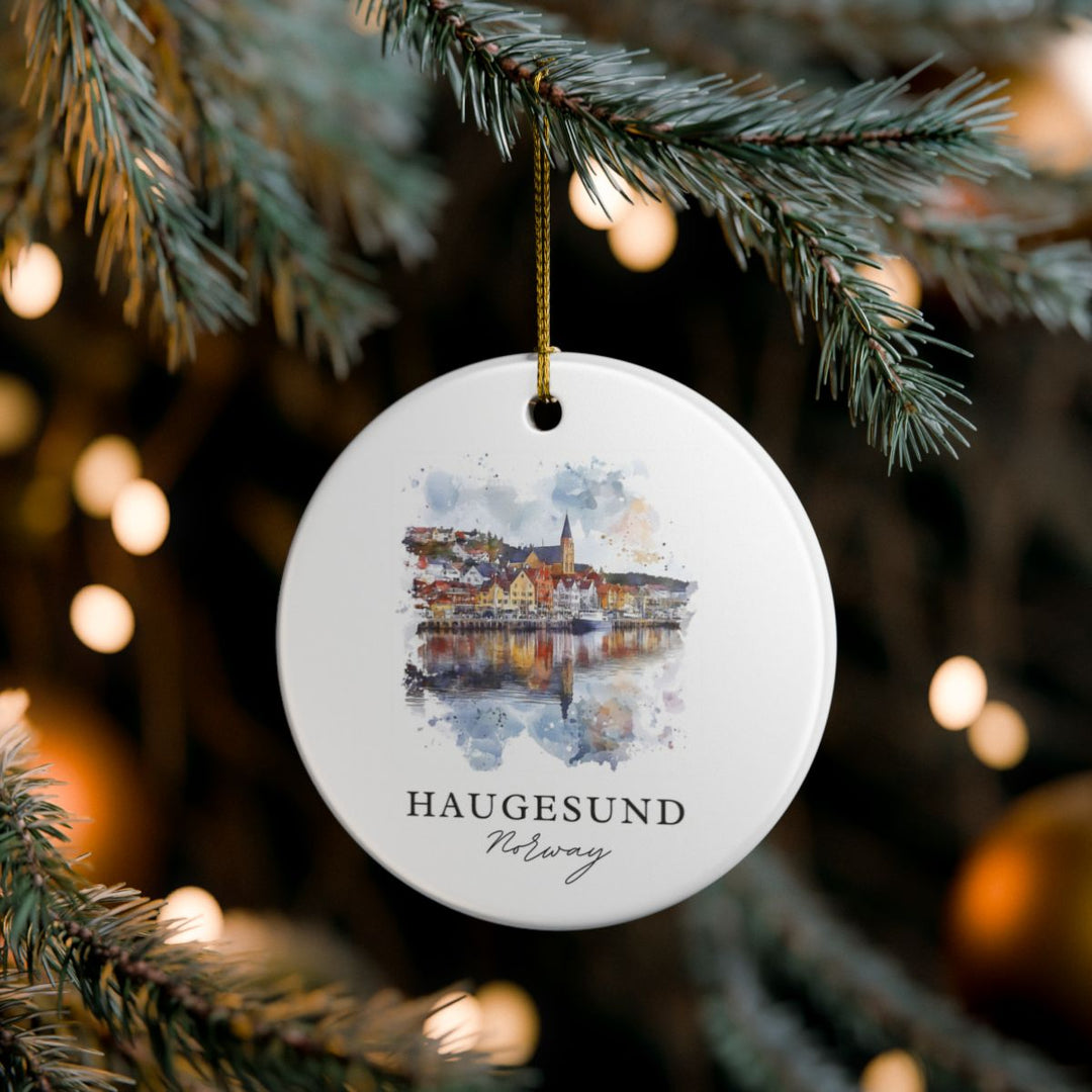 Haugesund Norway Ornament: Unique Haugesund Souvenir, Haugesund Norway Xmas Decor, and Authentic Haugesund Gift