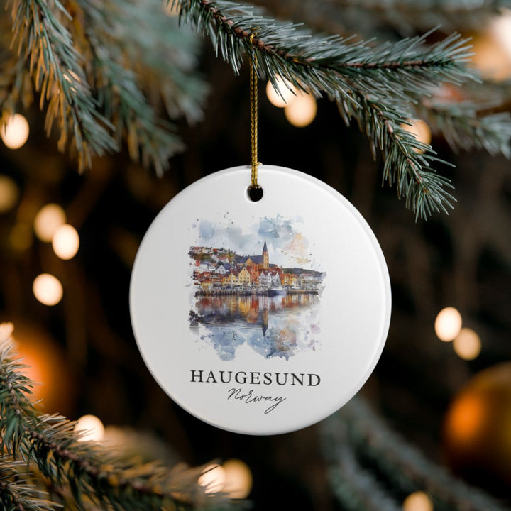 Haugesund Norway Ornament: Unique Haugesund Souvenir, Haugesund Norway Xmas Decor, and Authentic Haugesund Gift