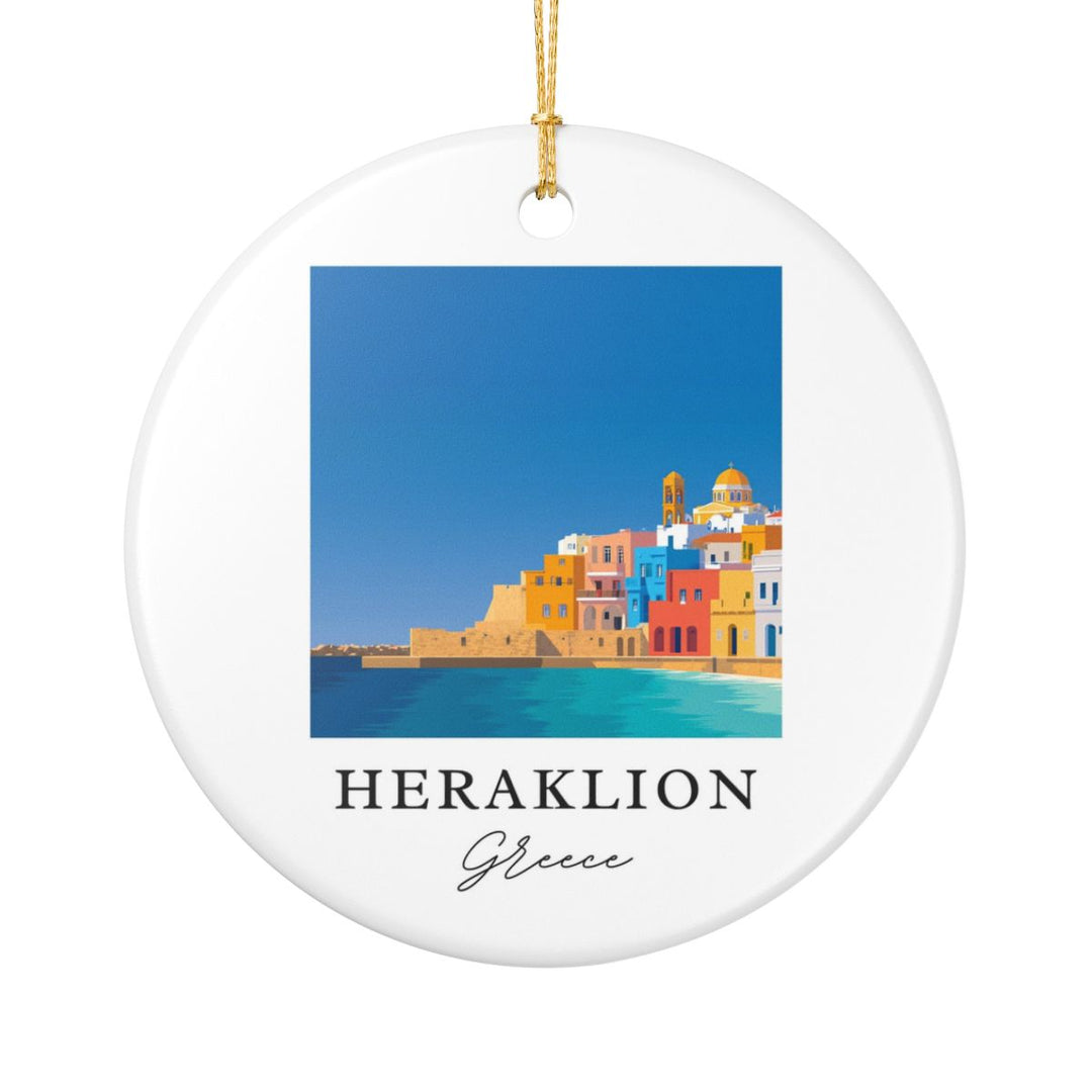 Heraklion Greece Ornament: Unique Heraklion Greece Souvenir, Heraklion Greece Xmas Decor, and Authentic Heraklion Greece Gift