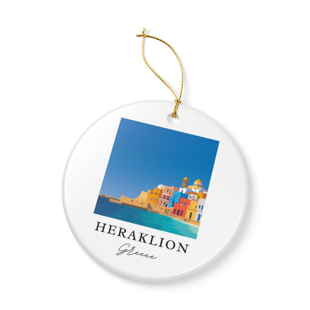 Heraklion Greece Ornament: Unique Heraklion Greece Souvenir, Heraklion Greece Xmas Decor, and Authentic Heraklion Greece Gift