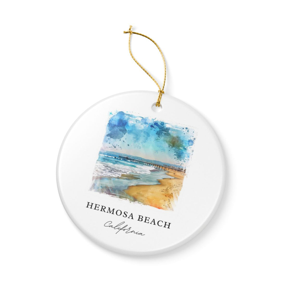 Hermosa Beach Ornament: Unique Hermosa Beach Souvenir, Hermosa Beach Xmas Decor, and Authentic Hermosa Beach Gift